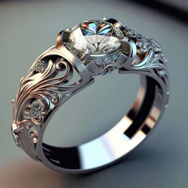 Exquisite Crystal Ring | White Gold