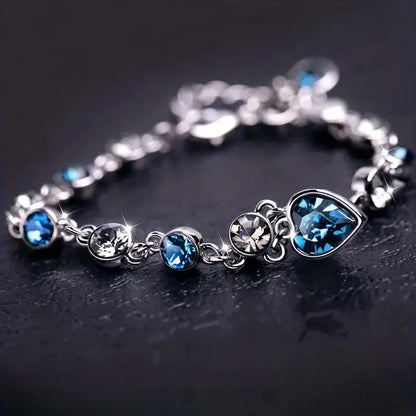 Ocean Heart Glow Armband | Weißgold