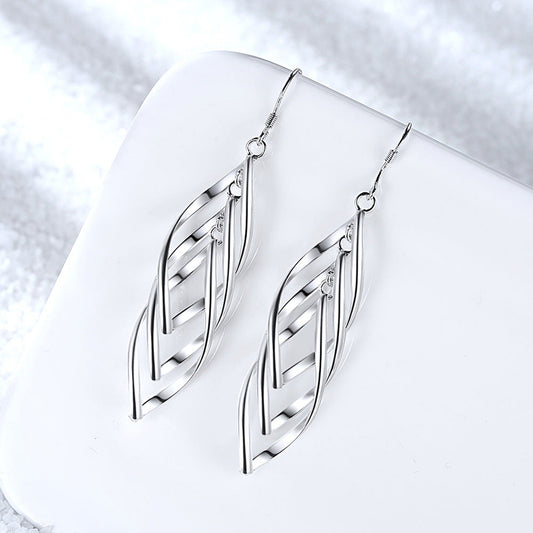 Woven Wave Solenne Ohrringe | Weißgold