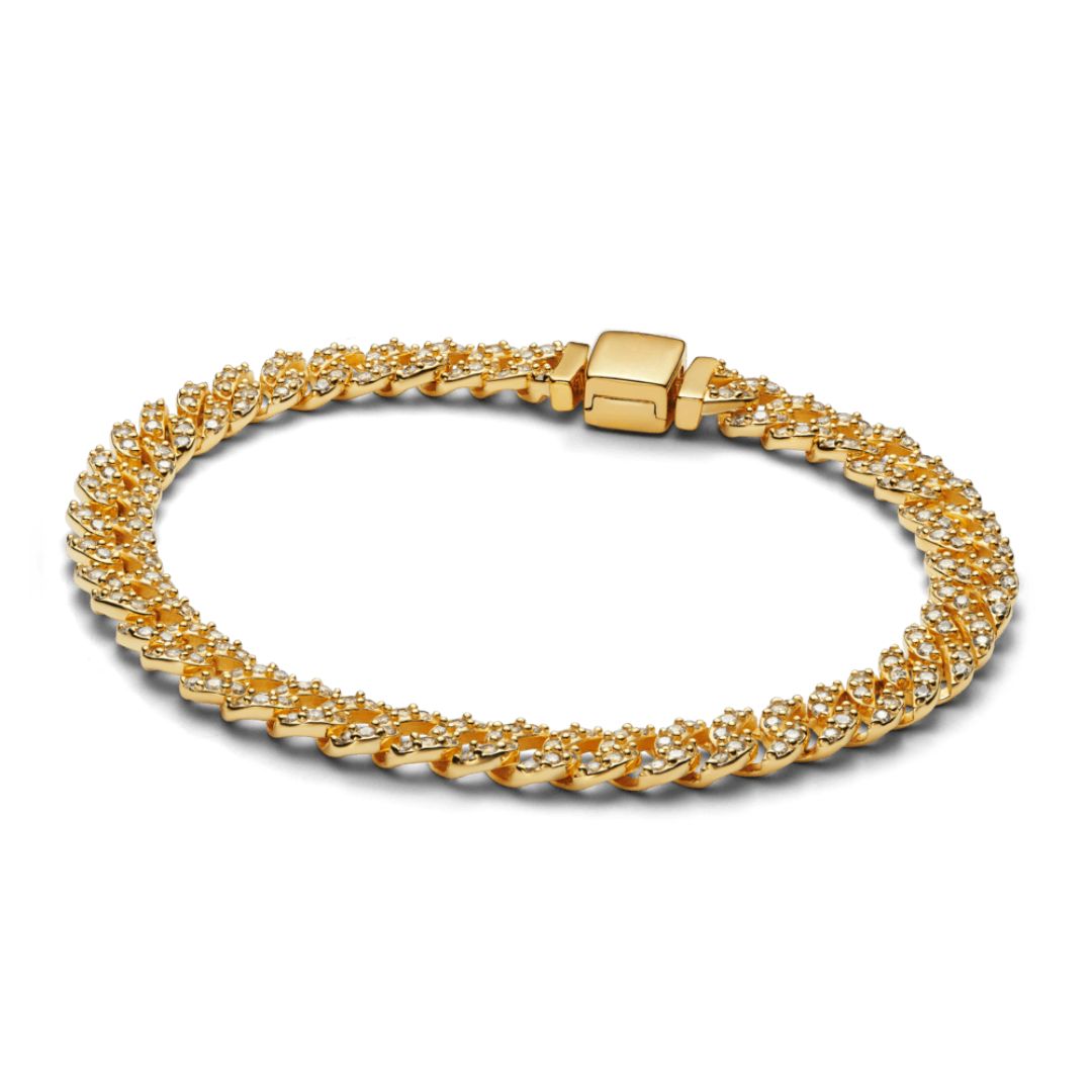 Pavé-Panzerarmband | Gold