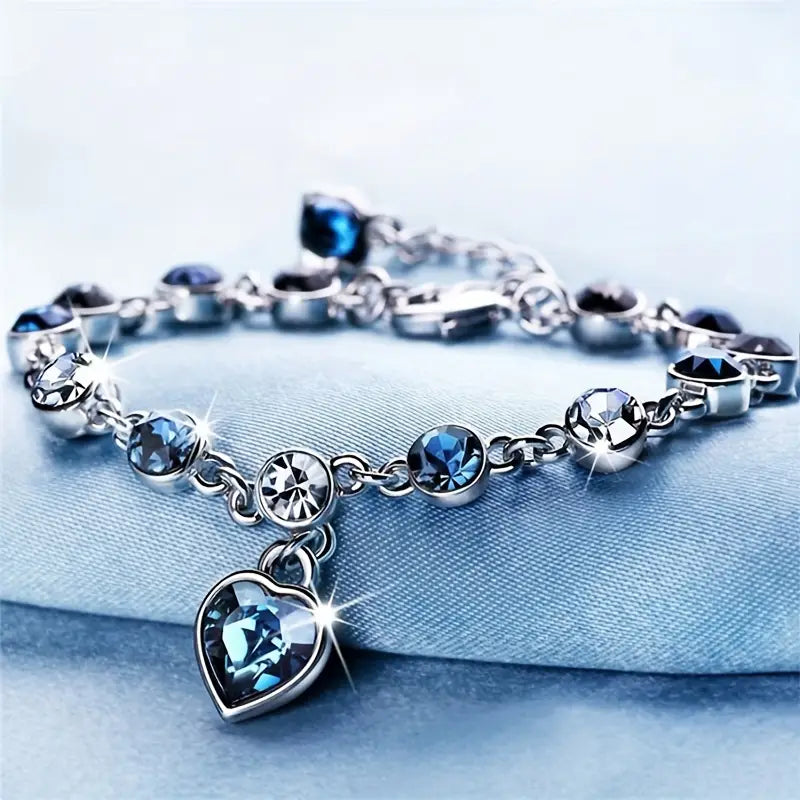 Ocean Heart Glow Armband | Weißgold