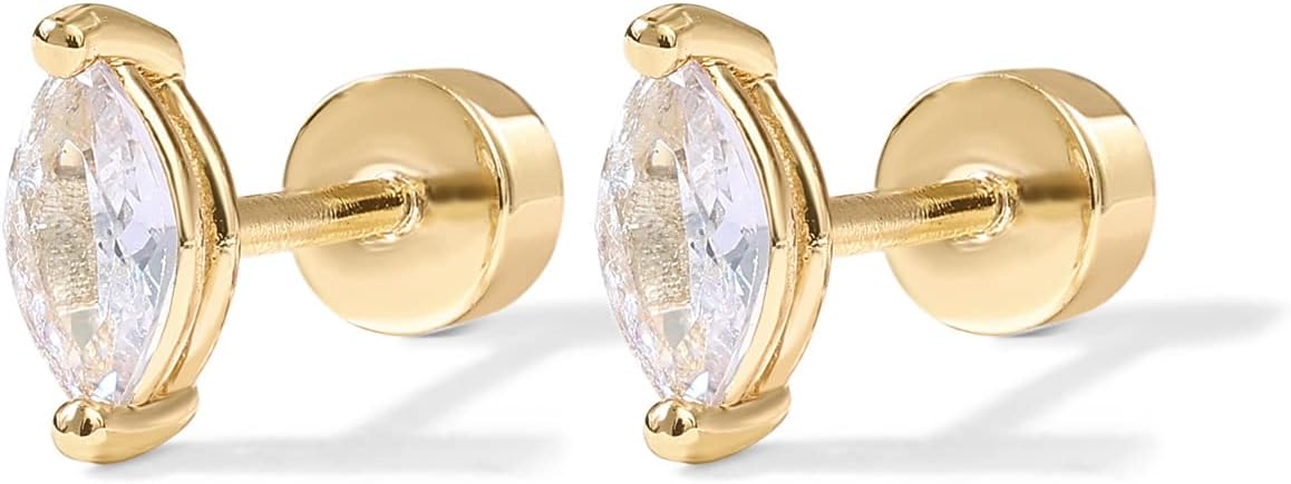 Birnenförmige Ohrstecker | Gold