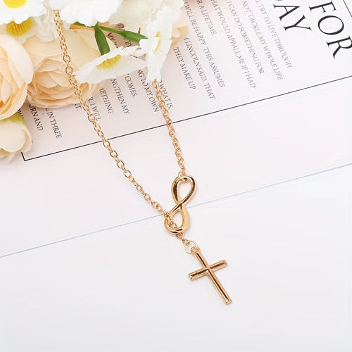 Ewiges Kreuz-Anhänger Halskette | Gold