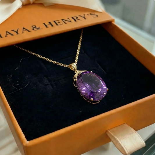 Amethyst Imperial Oval Halskette | Gold