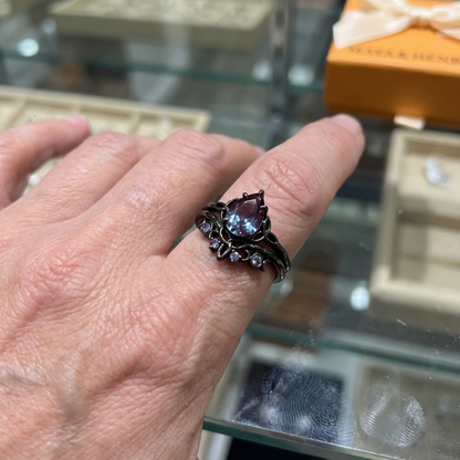 Amethyst-Schichten-Ring | Weißgold