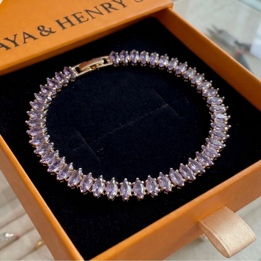 Amethyst-Marquise-Tennisarmband | Gold