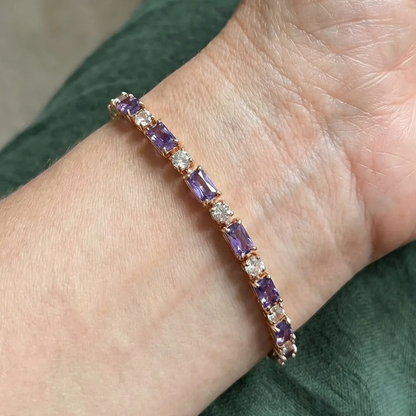 Amethyst-Prisma-Tennisarmband | Roségold