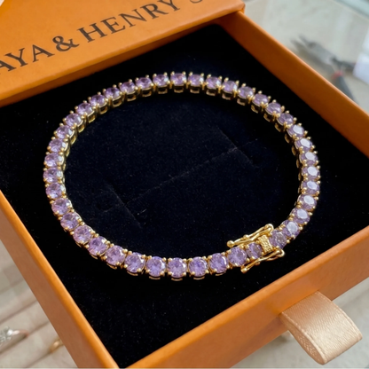 Amethyst-Tennisarmband | Weißgold