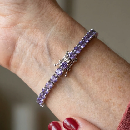 Amethyst-Tennisarmband | Weißgold