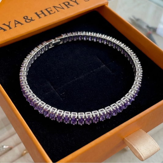 Amethyst Vertéa Tennisarmband | Weißgold