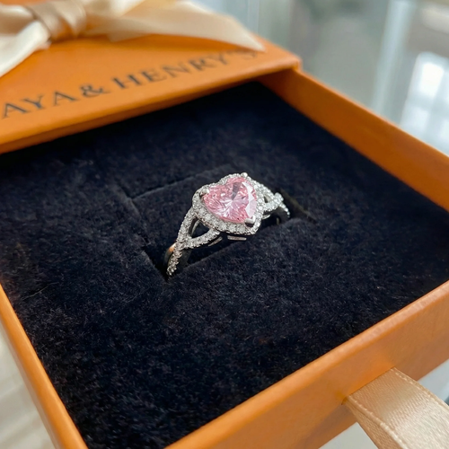 Amour Twist Halo Ring | Weißgold
