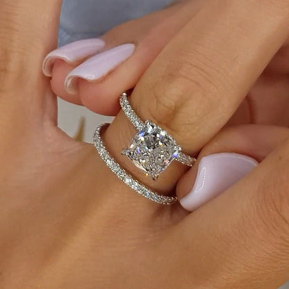 Brautkissen 2er Ring-Set | Weißgold