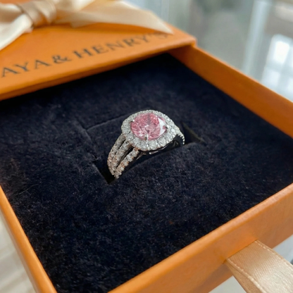 Blush Empress Halo-Ring | Weißgold