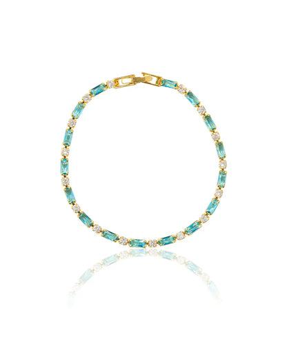 Natural Turquoise Stone Bracelet | Gold