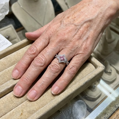 Couture Pavé-Vierkantring | Weißgold