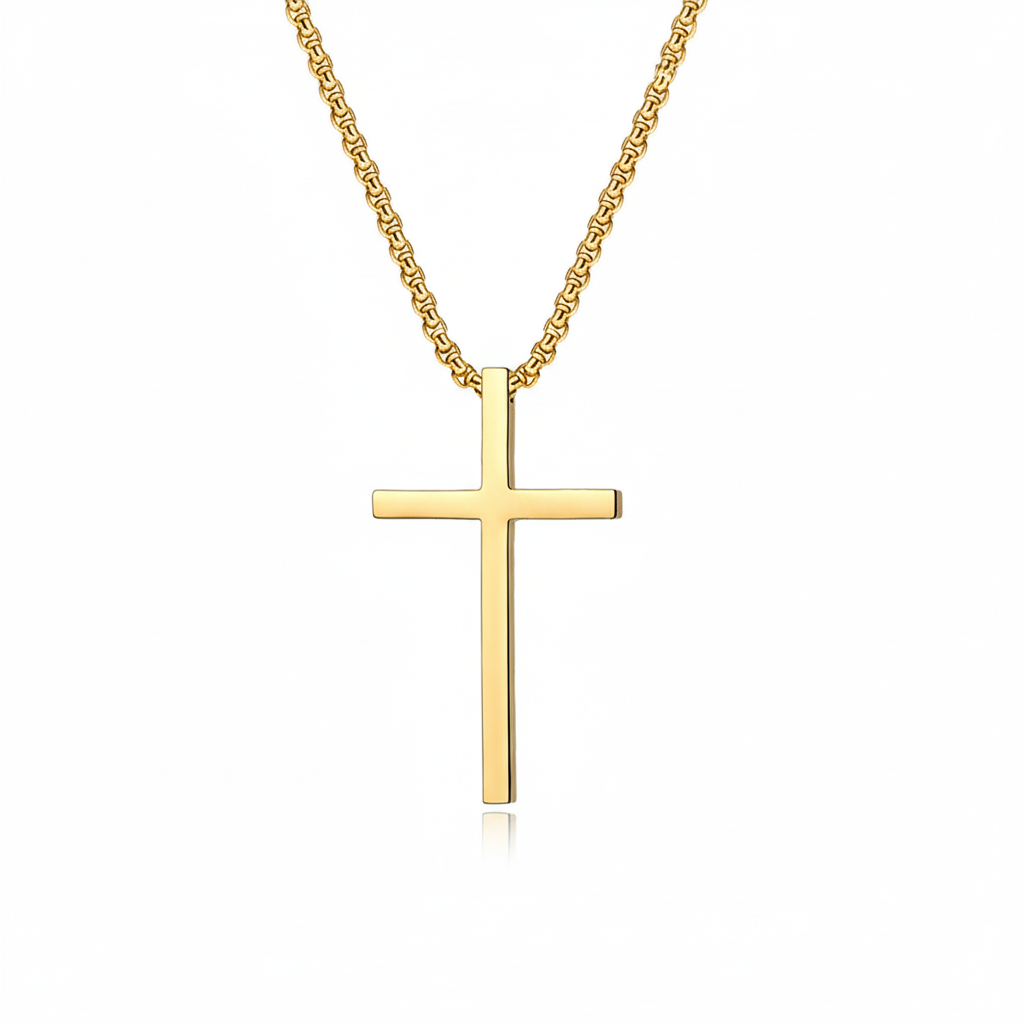 Lünetten-Kreuz-Halskette | Gold