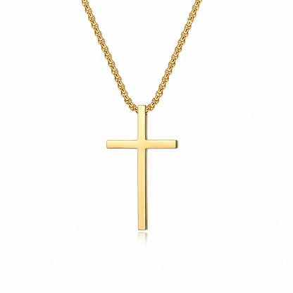 Lünetten-Kreuz-Halskette | Gold