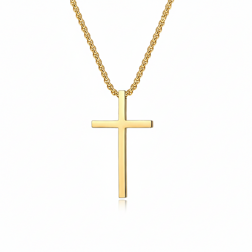 Lünetten-Kreuz-Halskette | Gold