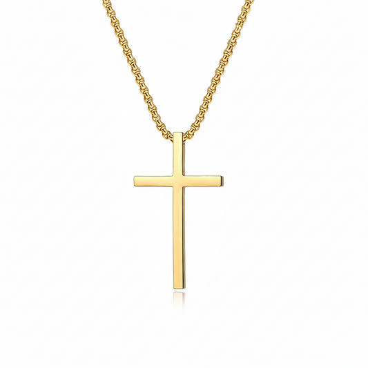 Lünetten-Kreuz-Halskette | Gold