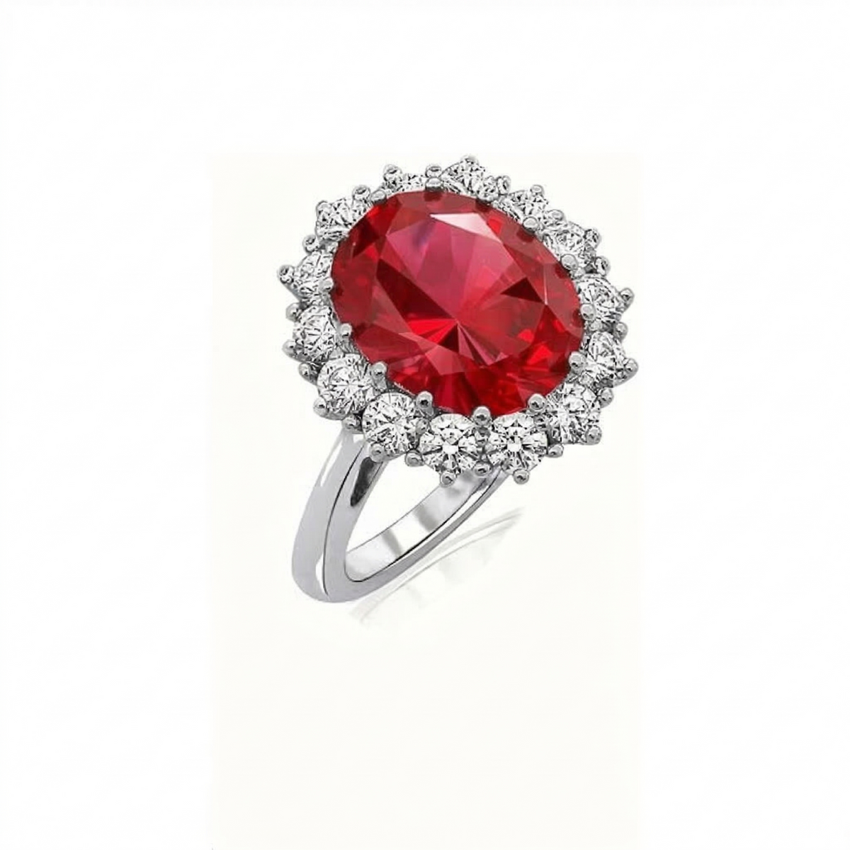 Rubinring „Scarlet Crown“ | Weißgold