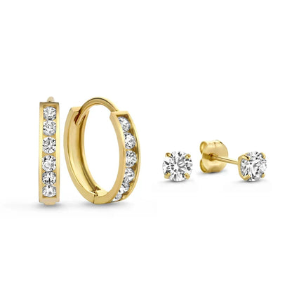 Dara Brillane Stone Ohrringe Set | Gold