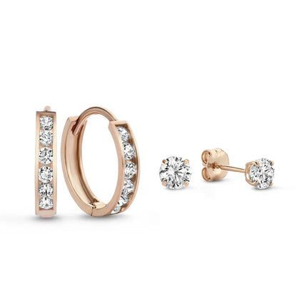 Dara Brillane Stone Ohrringe Set | Gold