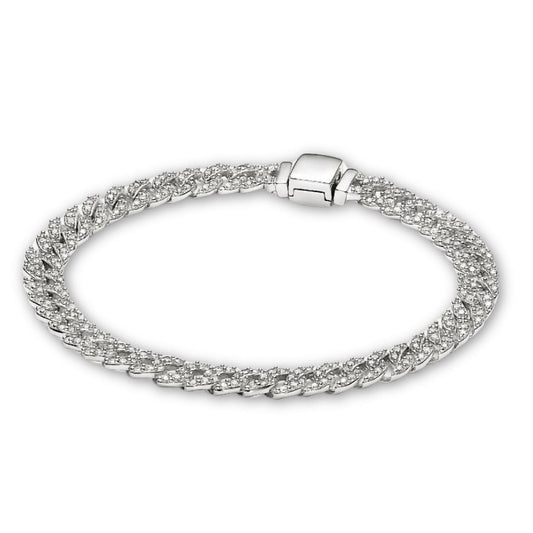 Pavé-Cuban-Armband | Weißgold