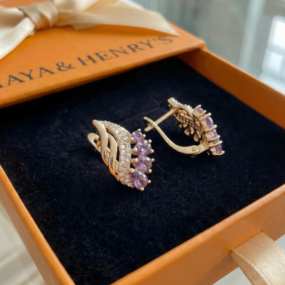 Nyvella Violet Feder-Ohrringe | Roségold