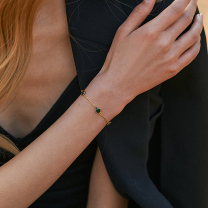 Smaragd-Gliederkettenarmband | Gold