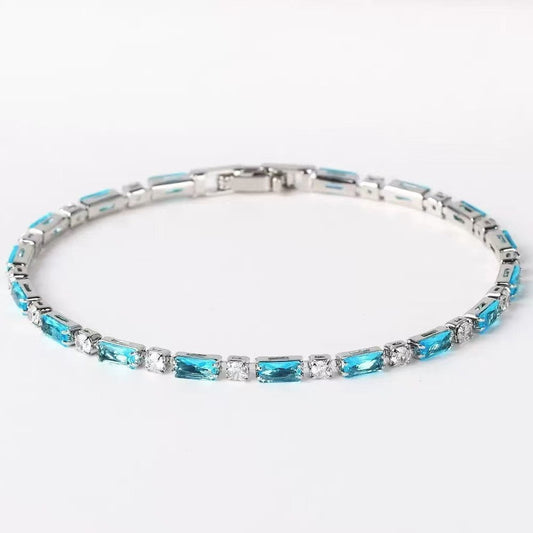 Armband aus natürlichem Türkis | Weißgold