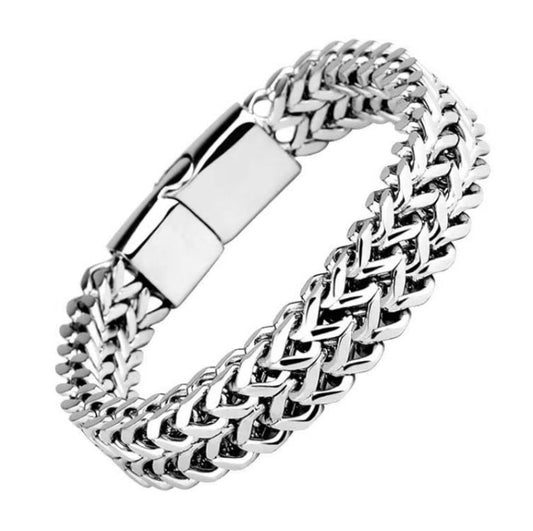 Ironclad Doppelketten-Armband | Weißgold