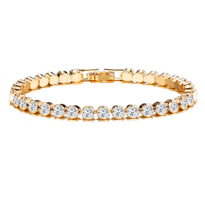 Tennisarmband mit runden Diamanten | Gold