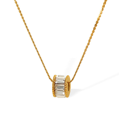 Elyna Halskette mit poliertem Zylinder | Gold