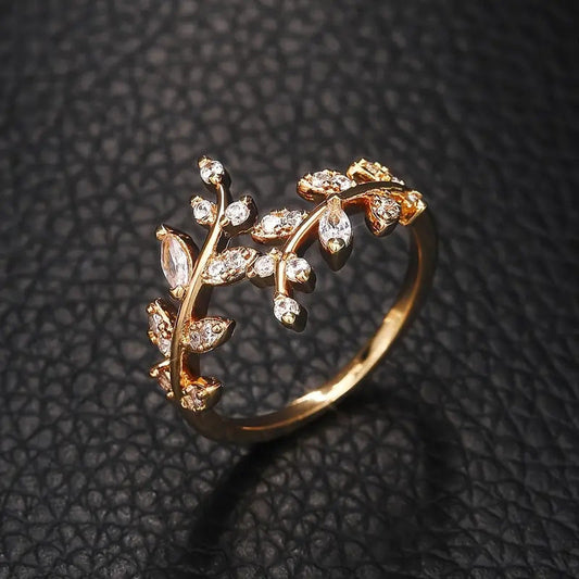 Eleganter Weinreben-Goldring | Gold