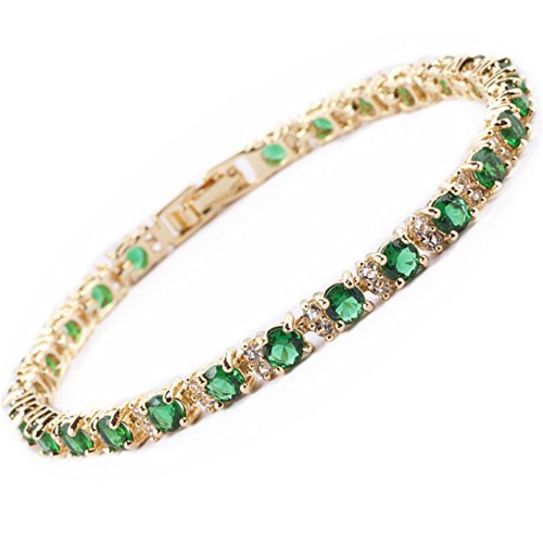Emerald Trio Tennisarmband | Gold