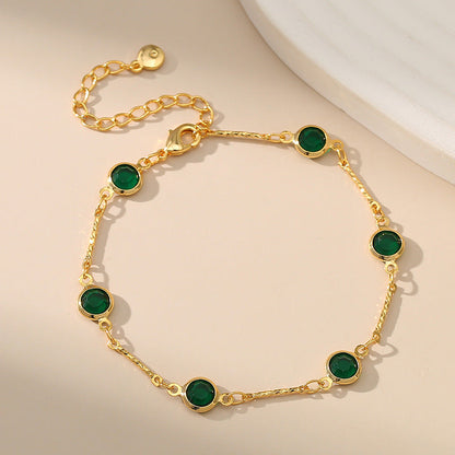 Smaragd-Gliederkettenarmband | Gold