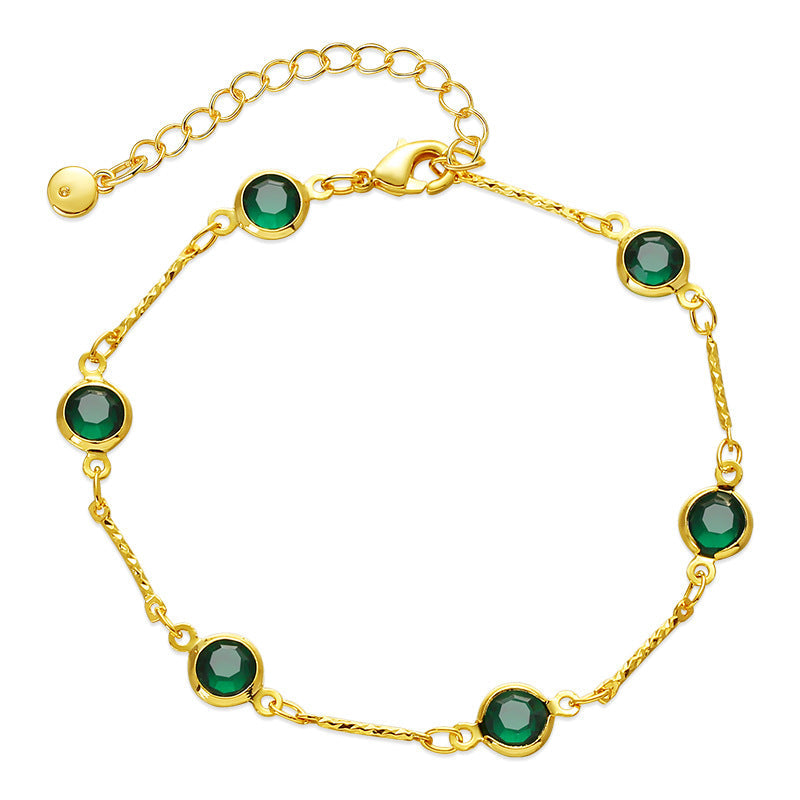 Smaragd-Gliederkettenarmband | Gold