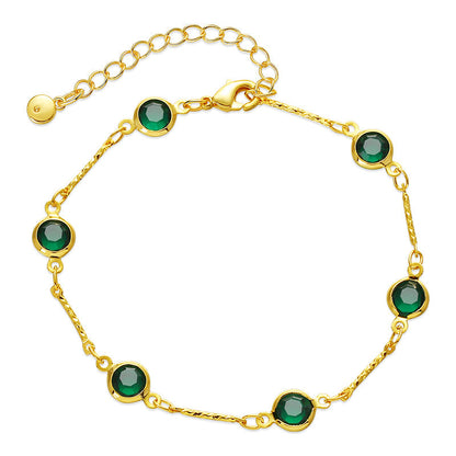 Smaragd-Gliederkettenarmband | Gold