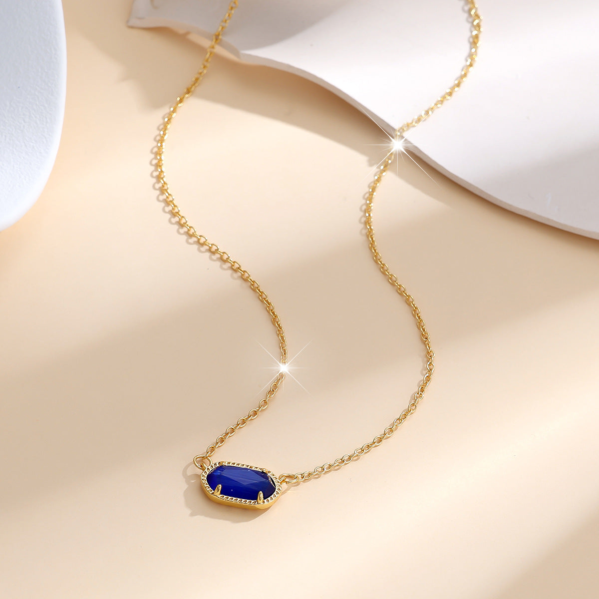 Klassische ovale Saphirkette | Gold