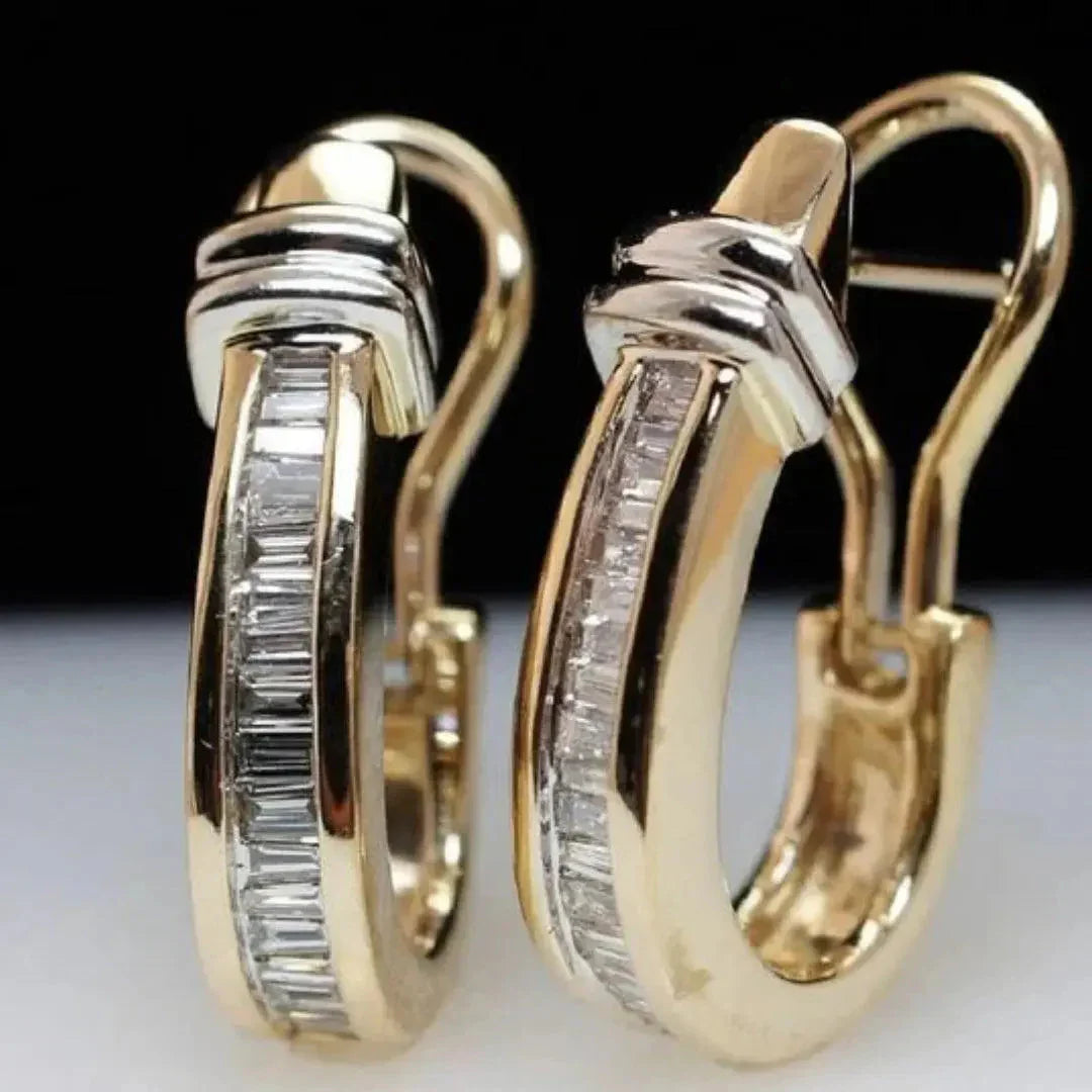 Vintage Kristall-Creolen | Gold