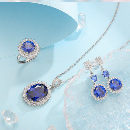 Aurielle Solwyn Blue Set | Weißgold