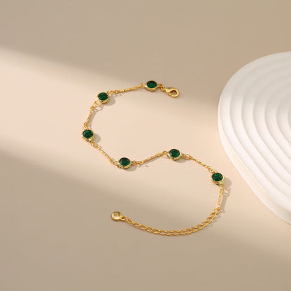Smaragd-Gliederkettenarmband | Gold