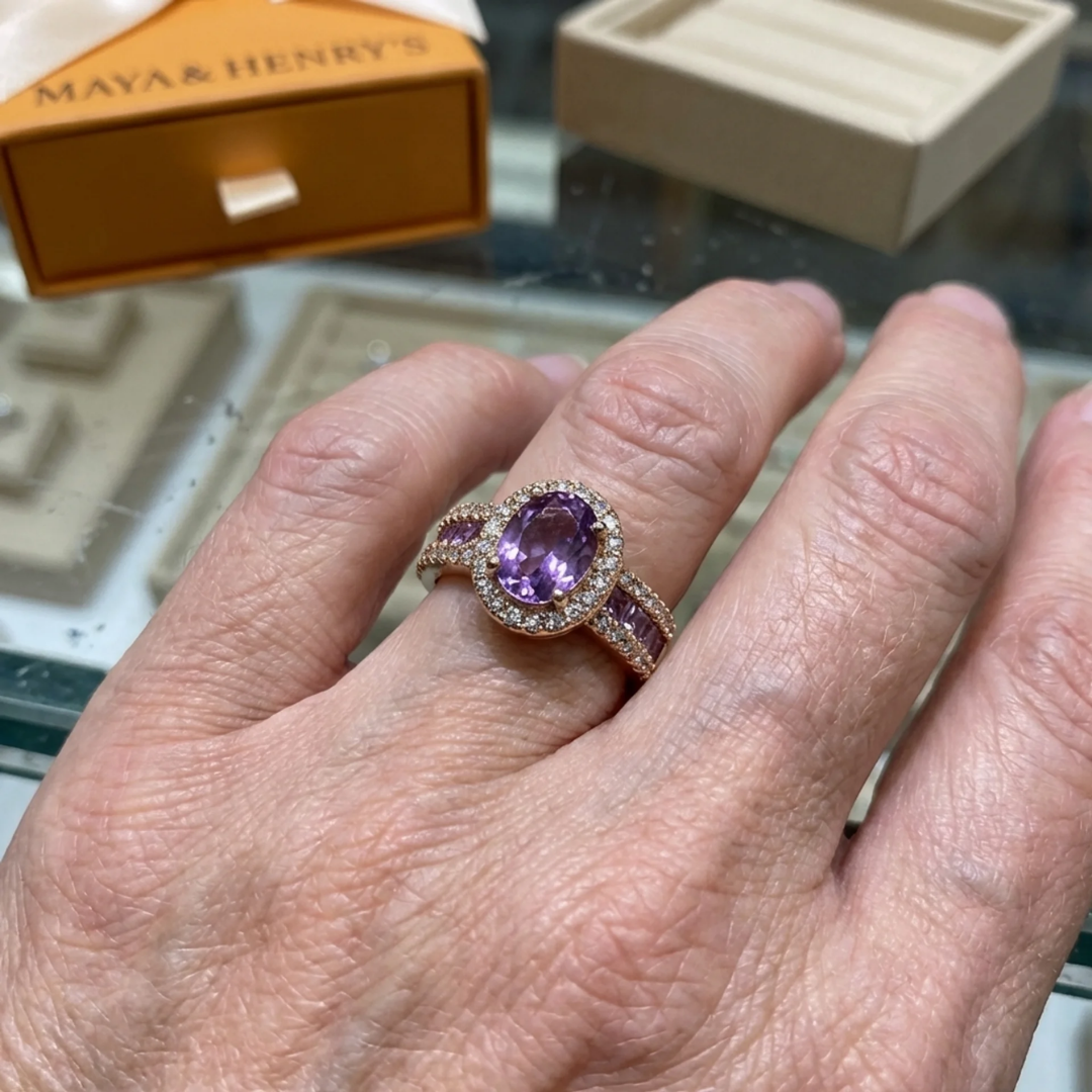 Odelia Violet Lumina Ring | Roségold