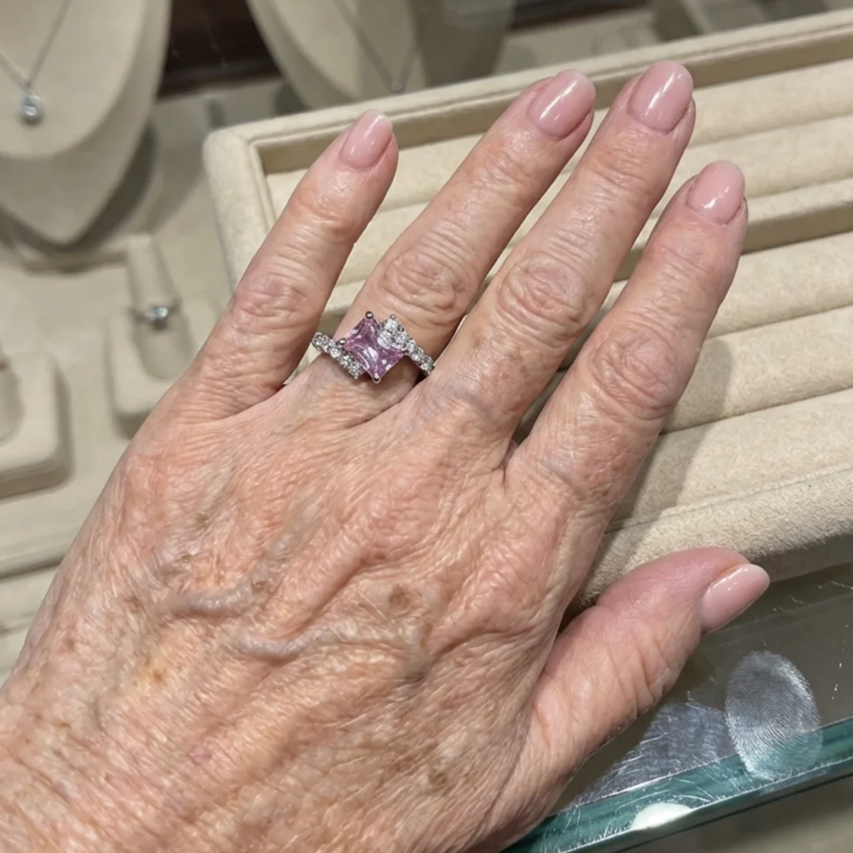 Pink Saphir Vertex Ring | Weißgold