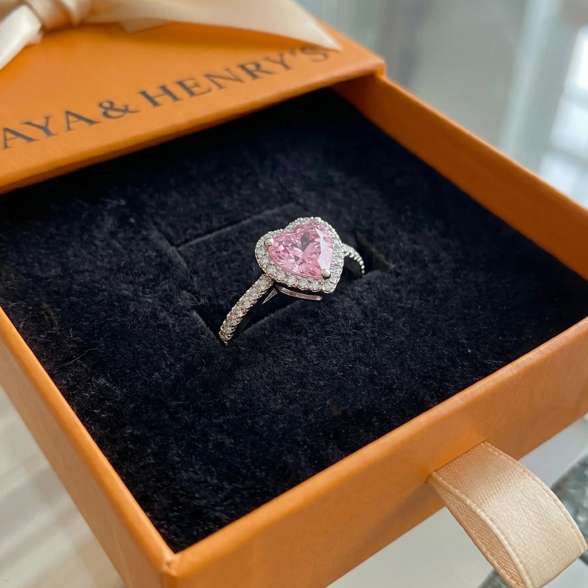 Rosekiss Herzring | Weißgold