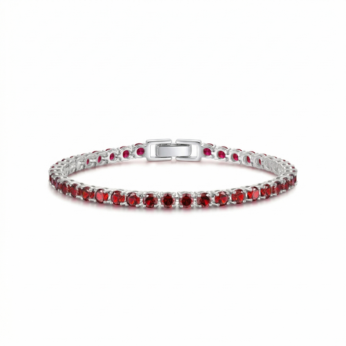 Rubin-Tennisarmband | Weißgold