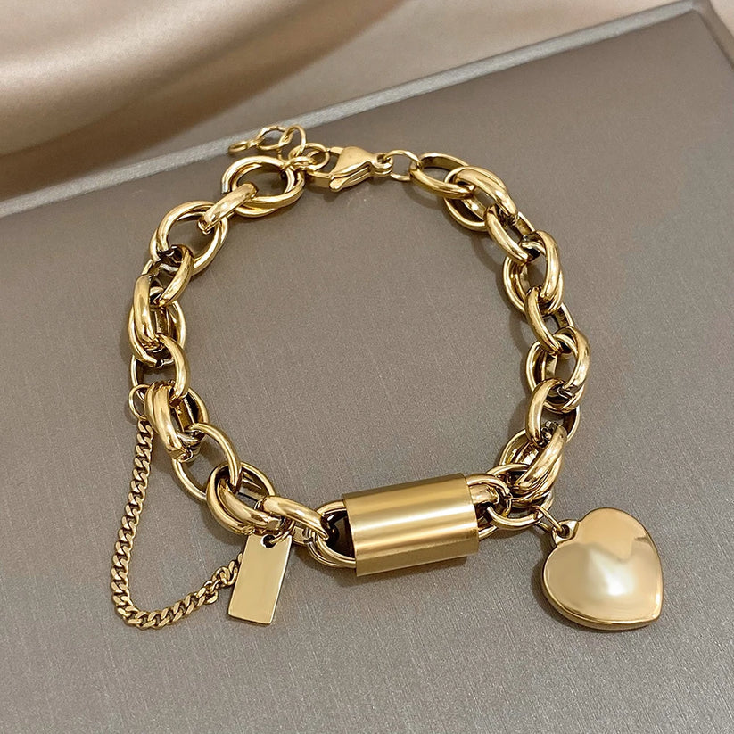 Herzchen Chunky Armband | Gold