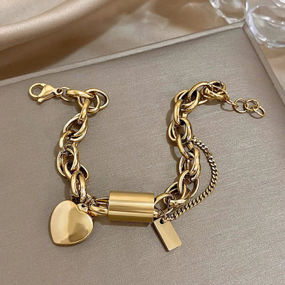 Herzchen Chunky Armband | Gold