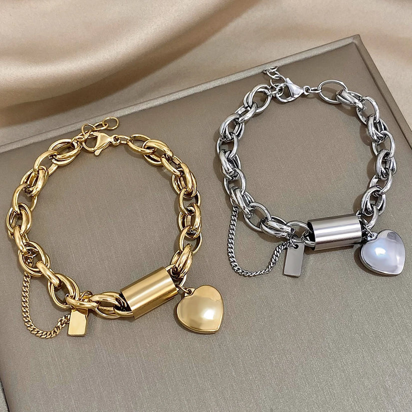 Herzchen Chunky Armband | Gold