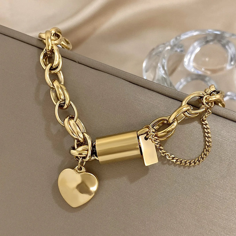 Herzchen Chunky Armband | Gold